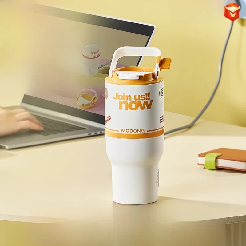 Taza eléctrica calefactora con función de agitación, portátil 220V