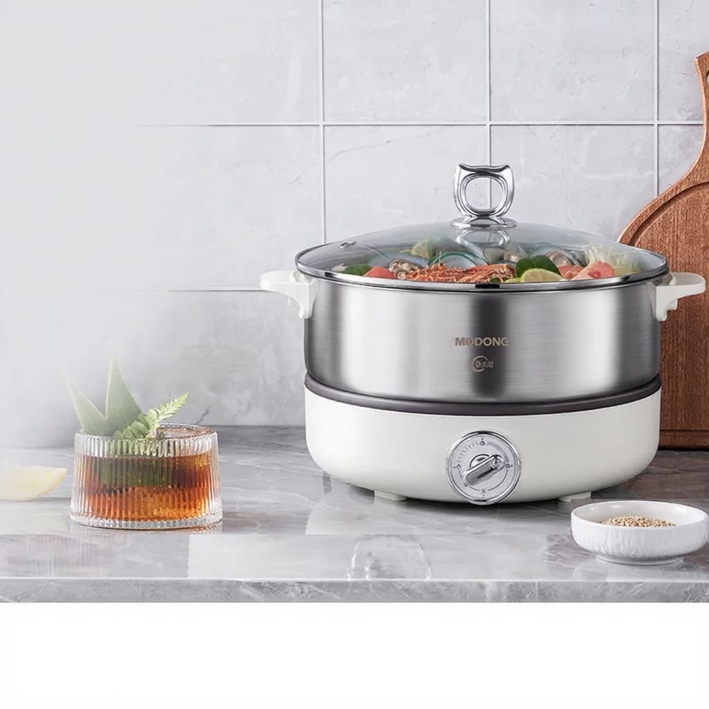Olla caliente eléctrica dividida con revestimiento de acero inoxidable 1500W