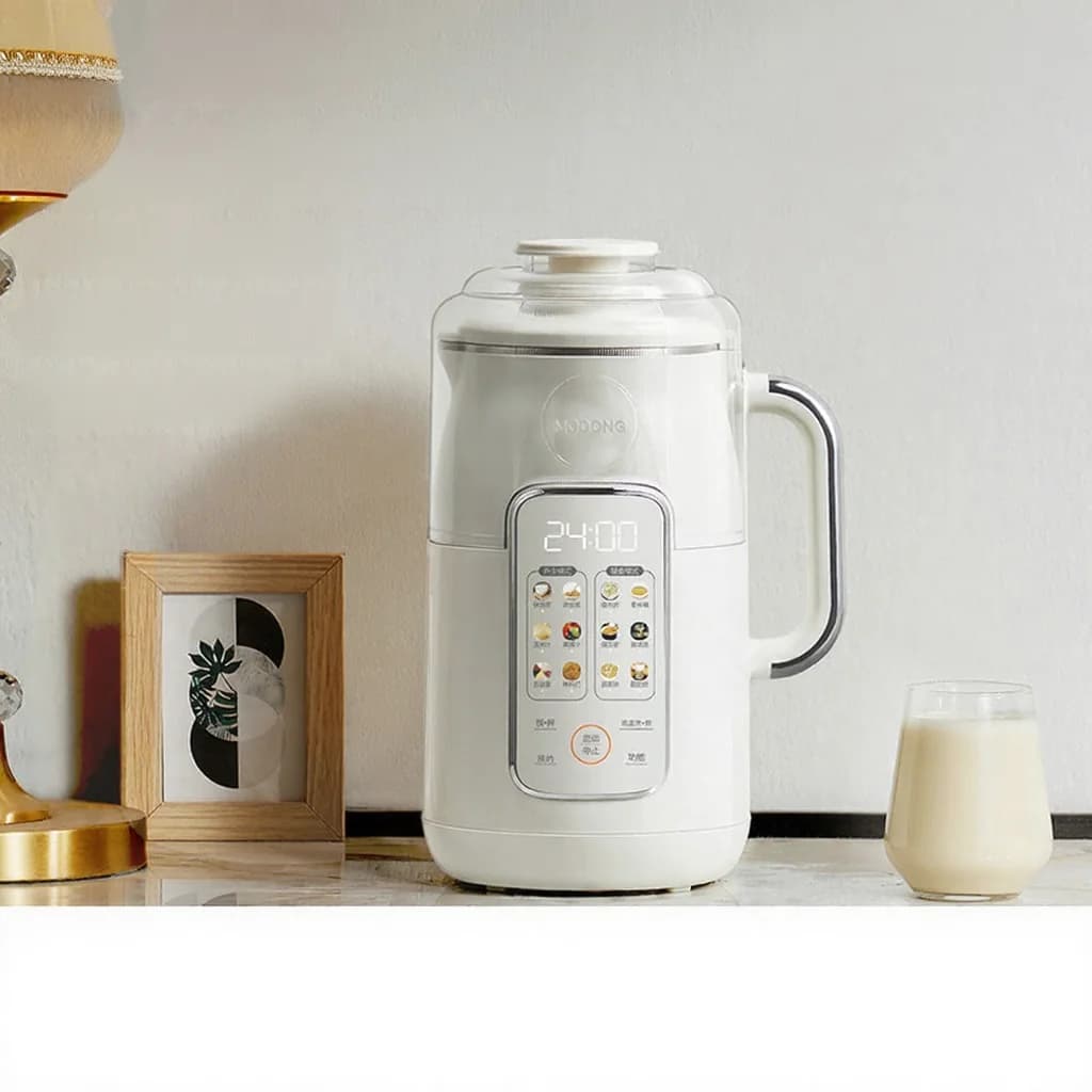 Licuadora para leche de soya con calentamiento, 1.2L, con olla interior de acero inoxidable