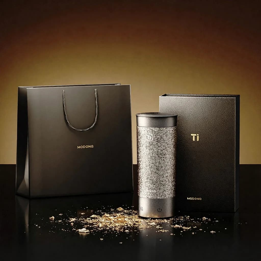 Taza eléctrica portátil de titanio 350ml caja de regalo