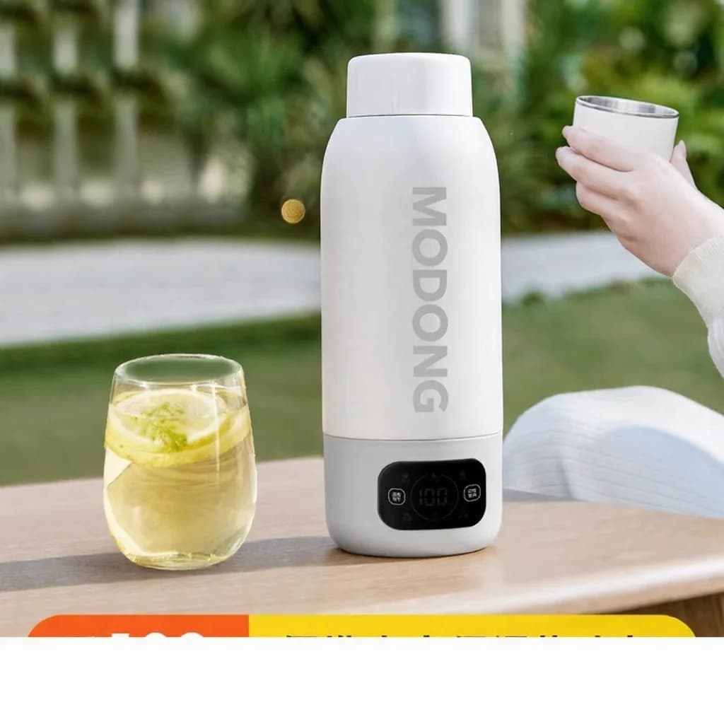 Taza hervidor eléctrico de viaje portátil 600ml, revestimiento de acero inoxidable 316