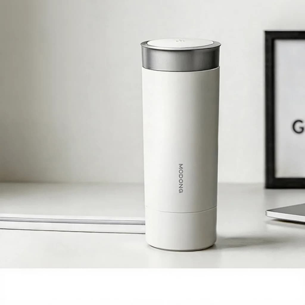 Vaso eléctrico portátil para calentar agua 350ml de acero inoxidable 316L