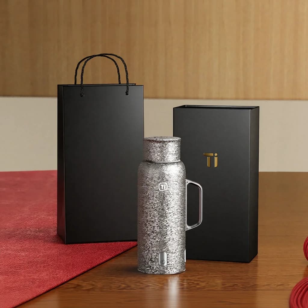 Vaso aislado de titanio puro con pantalla de temperatura, 601-700ml