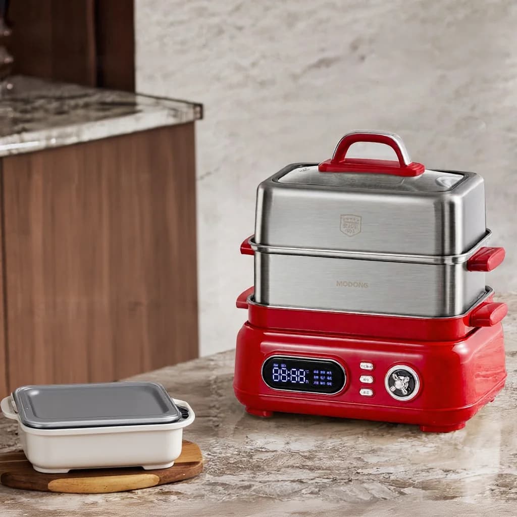 Cocedor eléctrico de acero inoxidable al vapor 18L 24L doble o triple capa