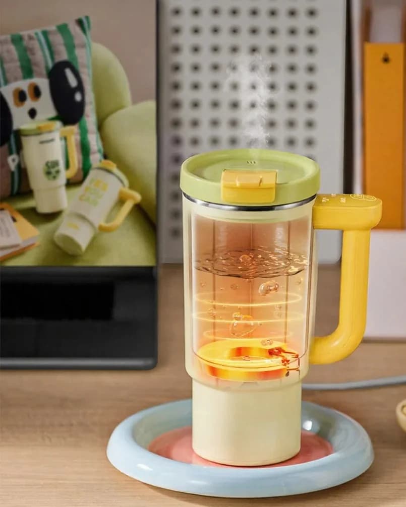 Taza calentadora eléctrica portátil con interior de acero inoxidable de 680ml
