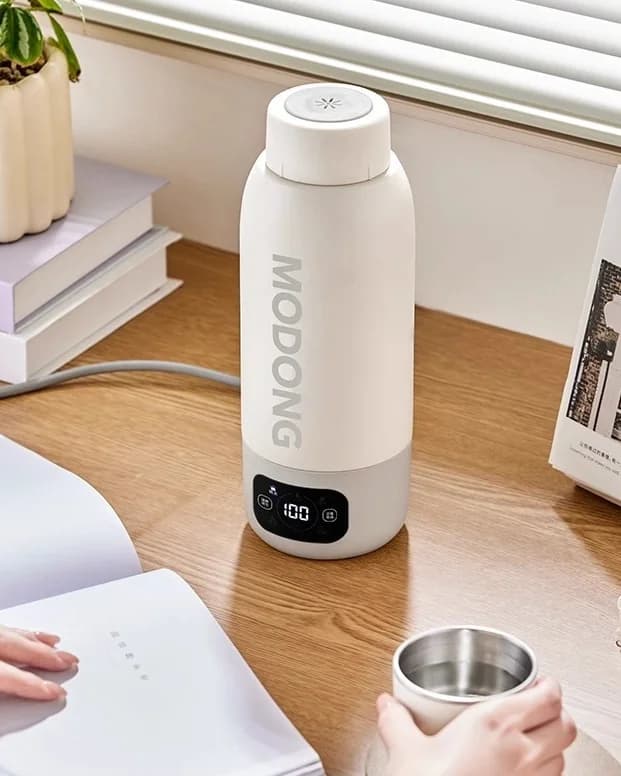Taza hervidor eléctrico de viaje portátil 600ml, revestimiento de acero inoxidable 316