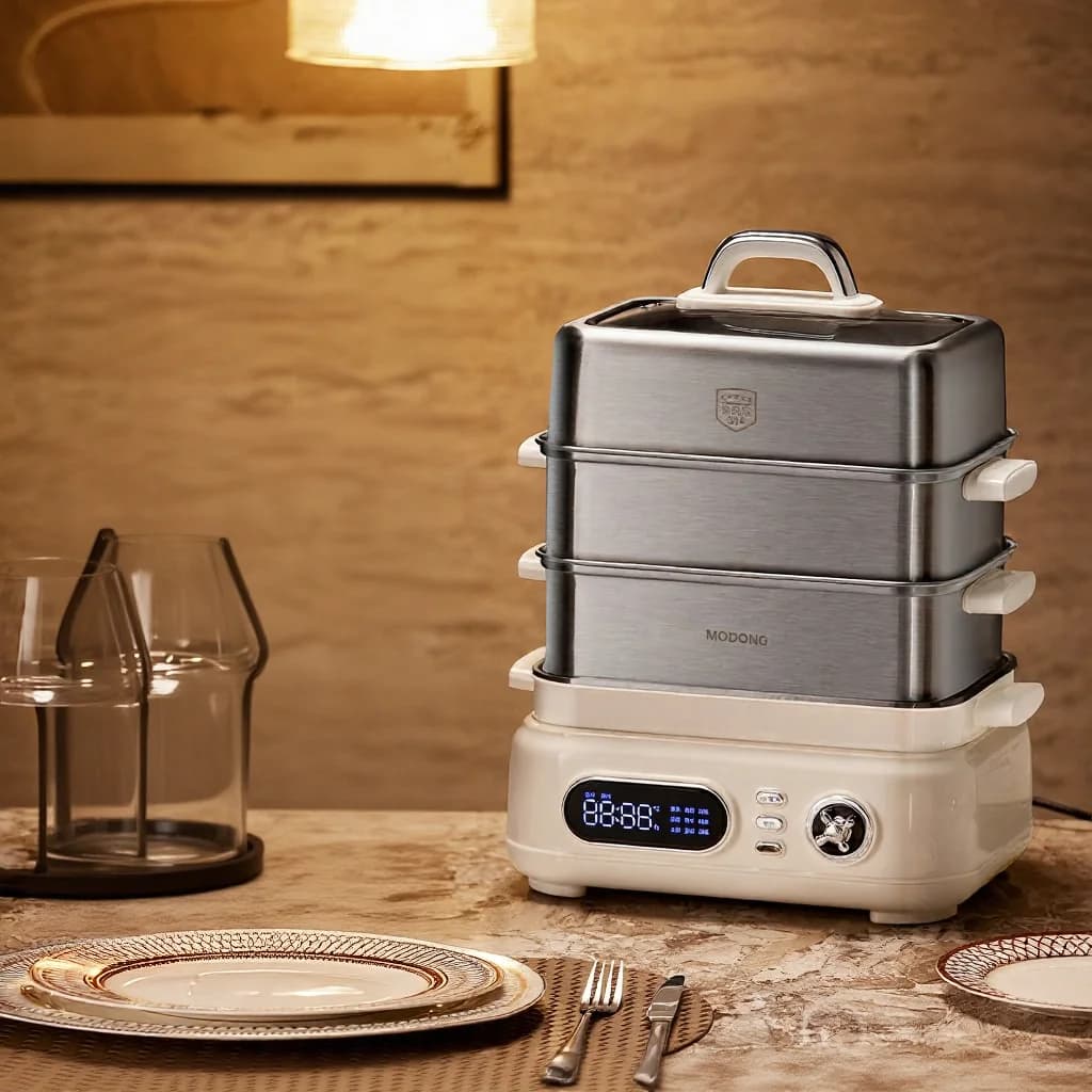 Cocedor eléctrico de acero inoxidable al vapor 18L 24L doble o triple capa