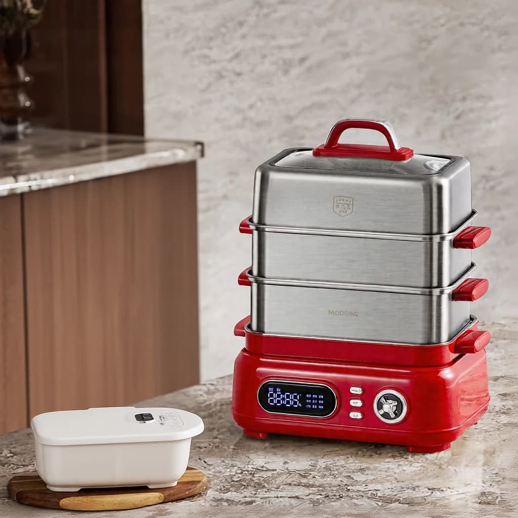 Cocedor eléctrico de acero inoxidable al vapor 18L 24L doble o triple capa