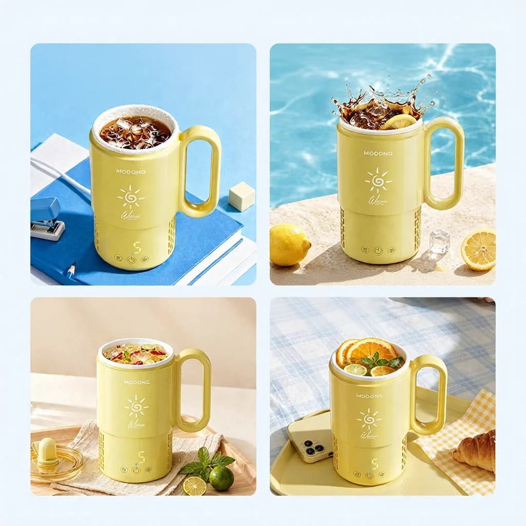 Vaso portátil de calentamiento y enfriamiento 450mL 36W control táctil