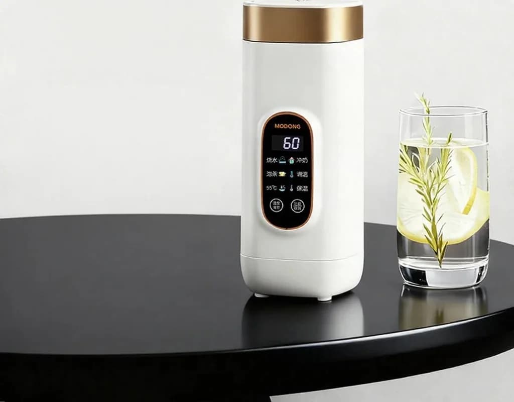 Vaso calentador eléctrico portátil con control de temperatura