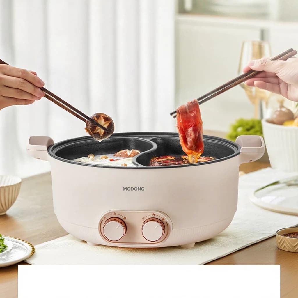 Olla eléctrica de doble cara 8L para casa y dormitorio