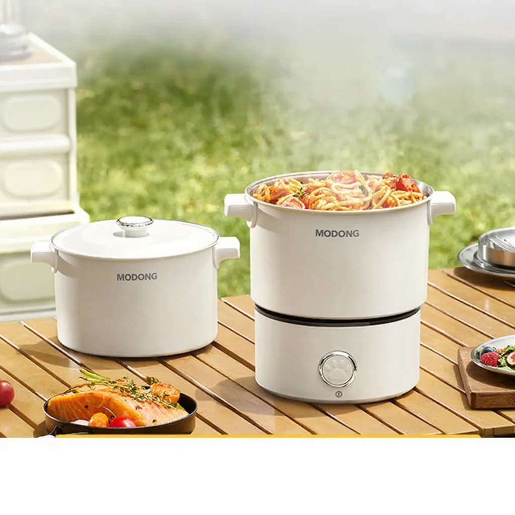 Olla de cocina eléctrica portátil y plegable 110V-220V 550W/700W