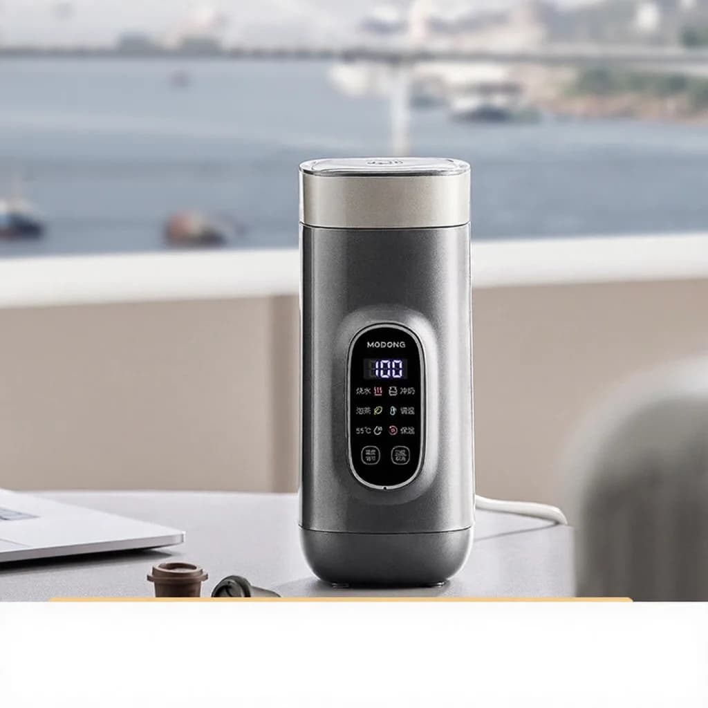 Vaso eléctrico de viaje de titanio para calentar agua, 650ml, 220V