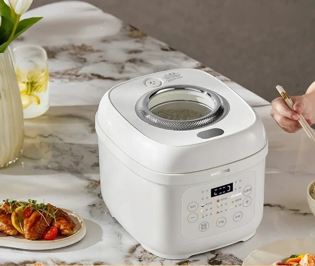 Arrocera eléctrica de 3L con olla interior de cerámica, 600W