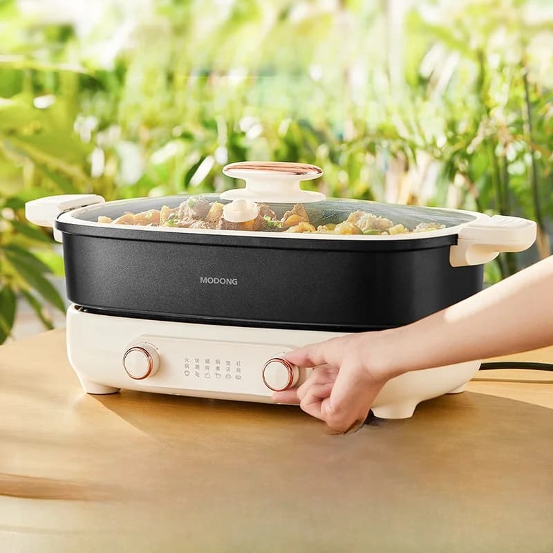 Olla eléctrica dividida 7L con control independiente de temperatura por zonas