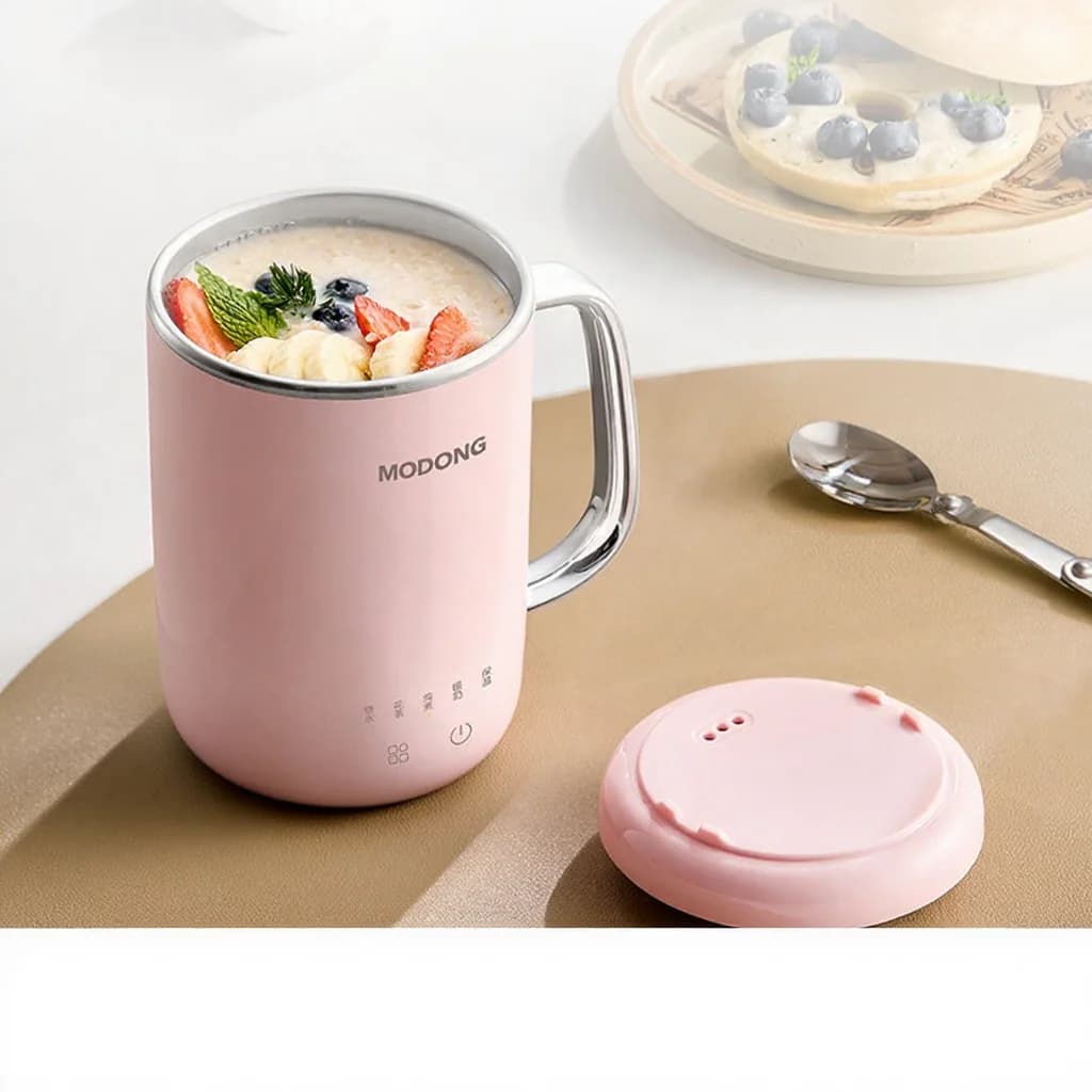 Vaso eléctrico para guisos portátil 450ml 220V con filtro y cuchara