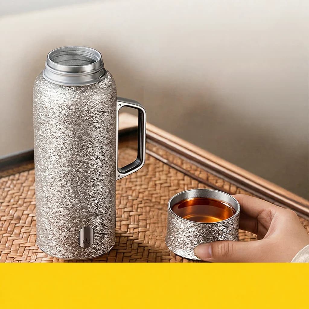 Vaso térmico calefactable de titanio con asa 680ml caja regalo