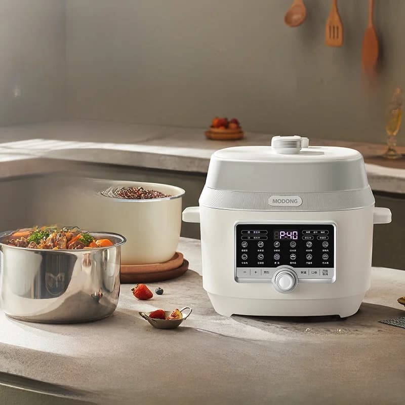 Olla a presión eléctrica de 5L con dos ollas internas, 900W