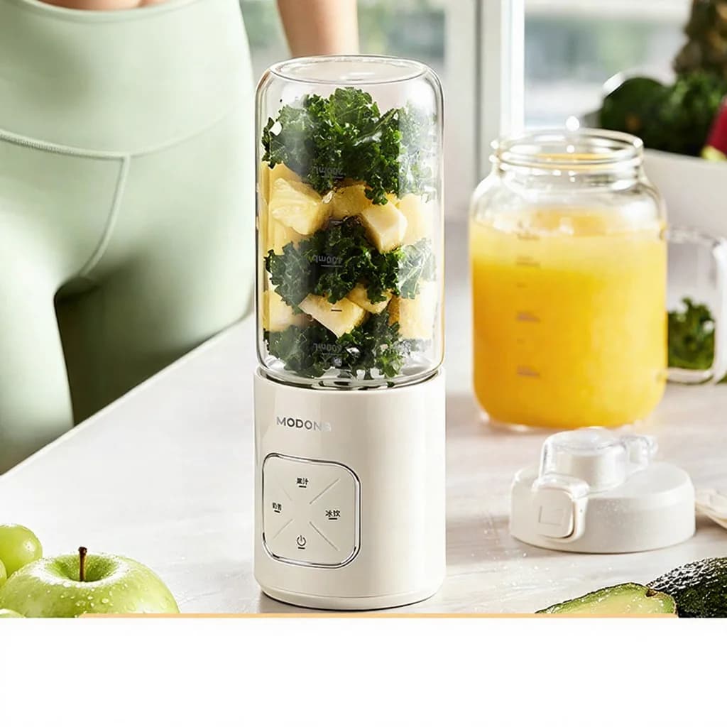 Vaso licuadora portátil inalámbrico con triturador de hielo y dos vasos