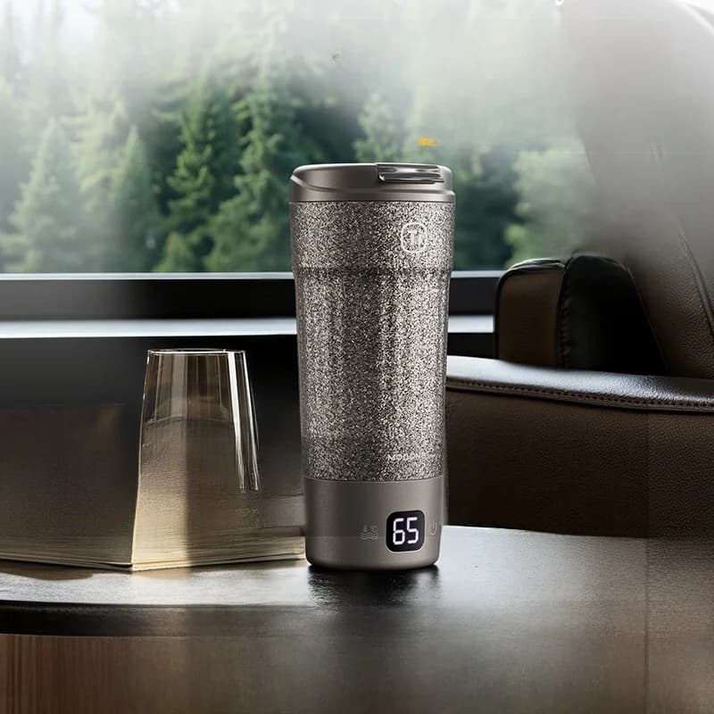 Vaso eléctrico portátil de titanio 400ml con pantalla de temperatura