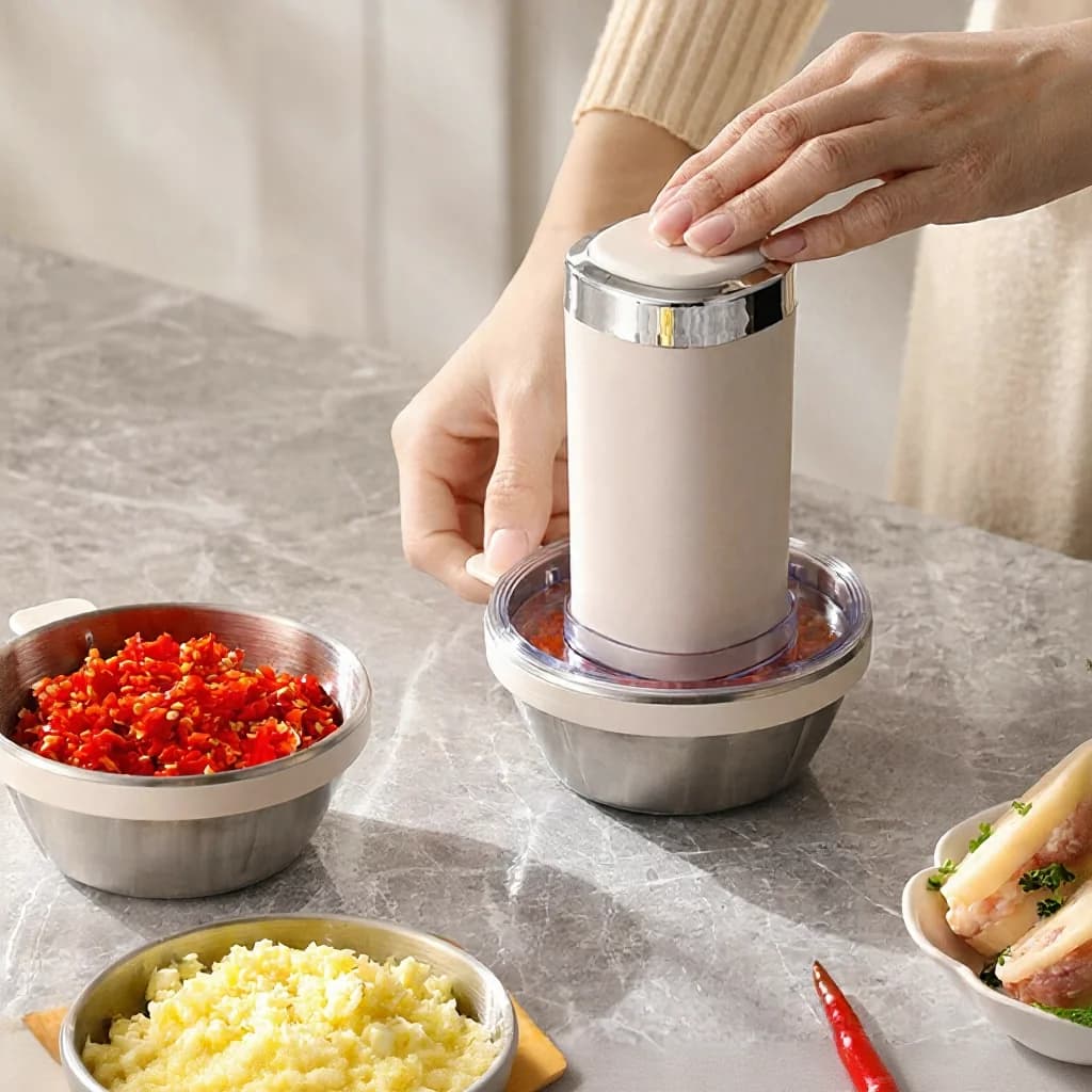 Picadora de Carne Eléctrica para Preparación Doméstica, 2 Velocidades Acero Inoxidable