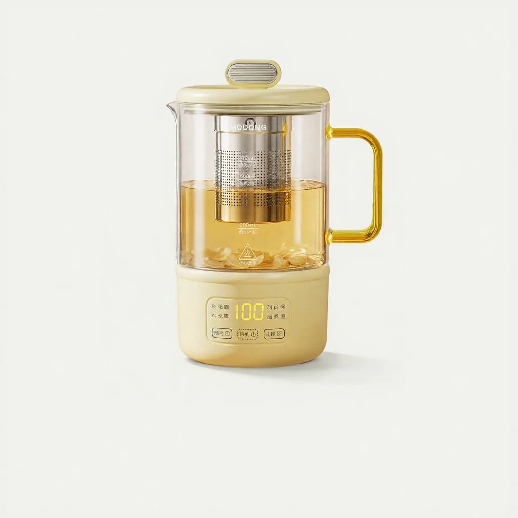 Taza eléctrica de vidrio con control de temperatura para leche de bebé