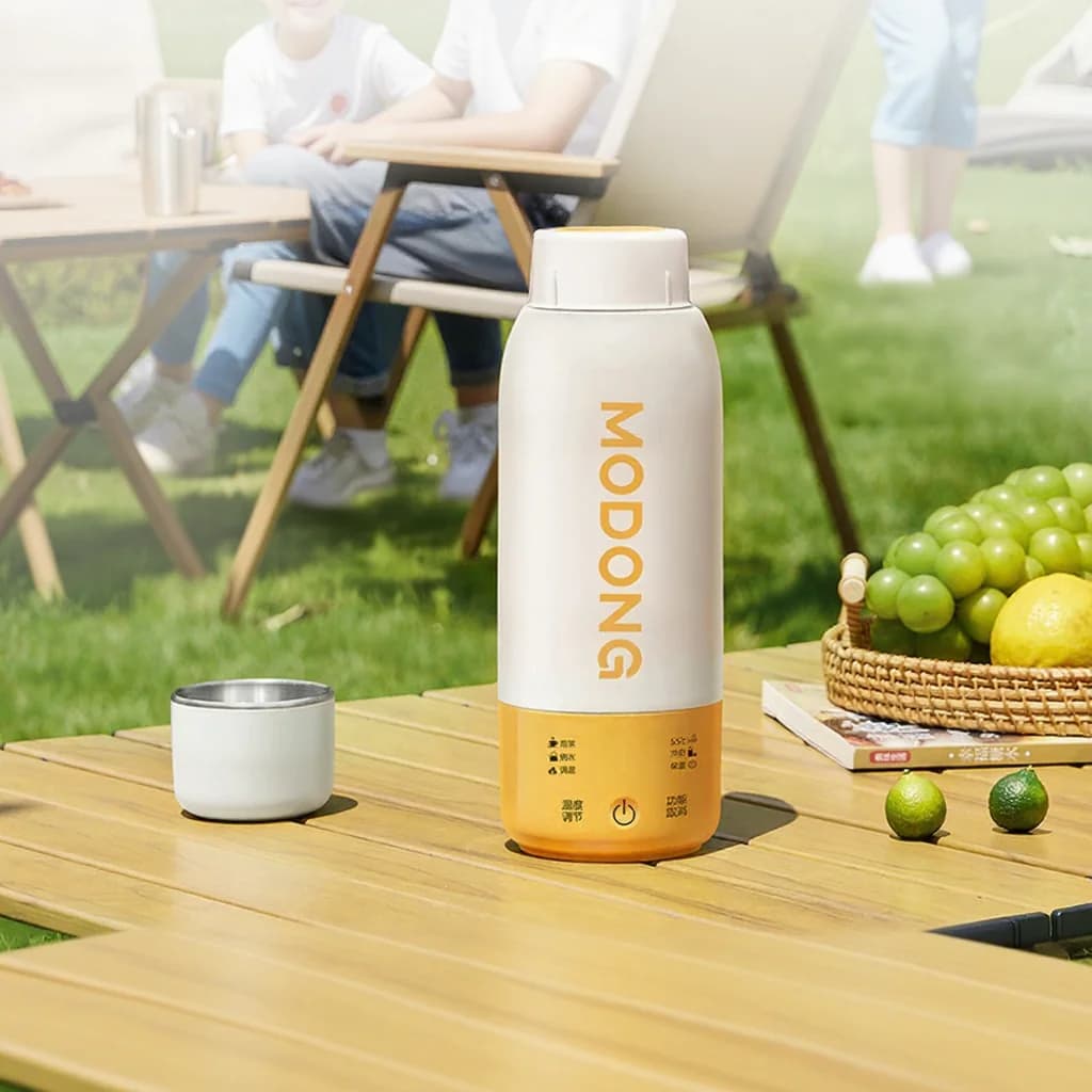 Vaso eléctrico portátil con control de temperatura y uso en coche