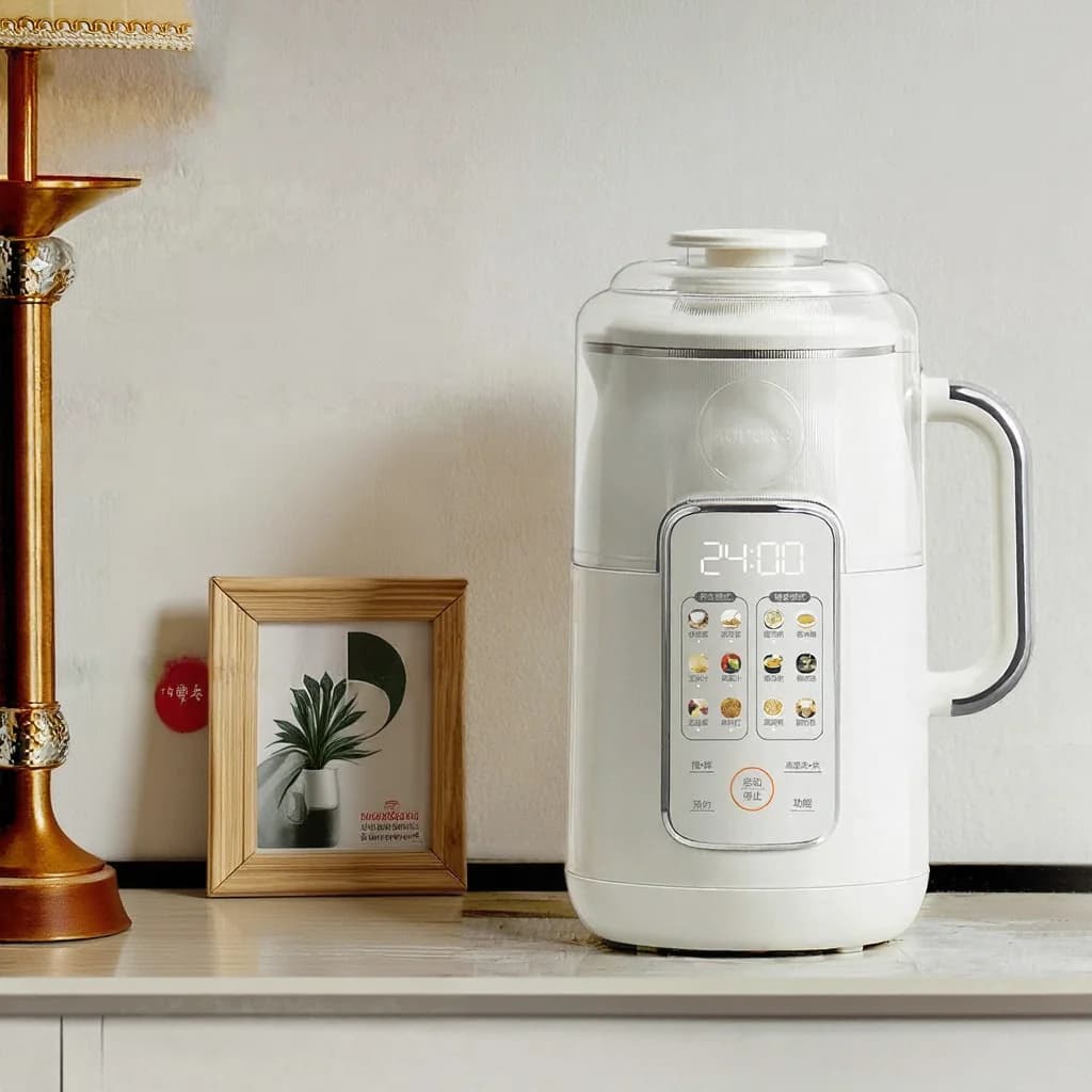 Batidora para Leche de Soja con Calefacción, 1.2L, Vaso Interior de Acero Inoxidable