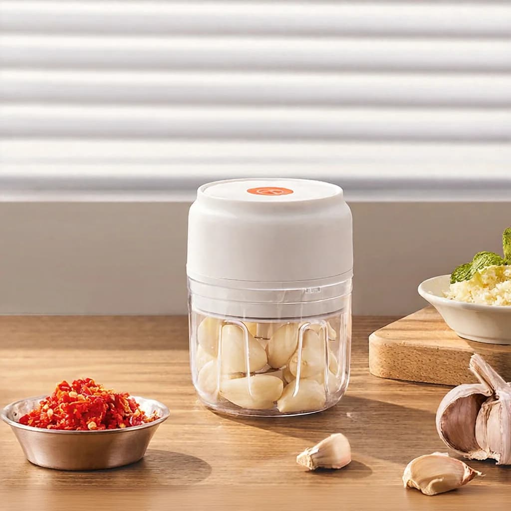 Picadora eléctrica portátil de ajo 250ml Molinillo de alimentos sin cable