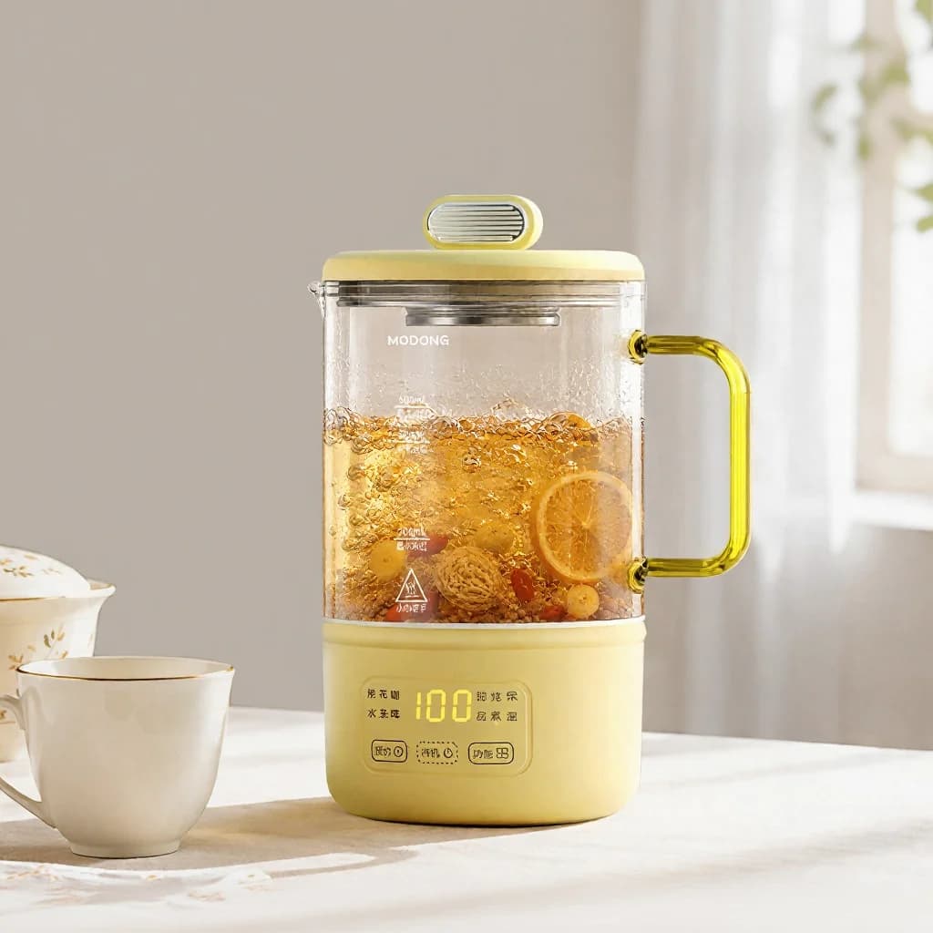 Taza eléctrica de vidrio con control de temperatura para leche de bebé