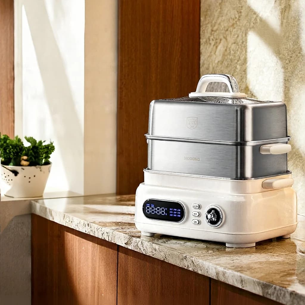Olla vaporera eléctrica de acero inoxidable de 3 niveles 18L 220V 1500W