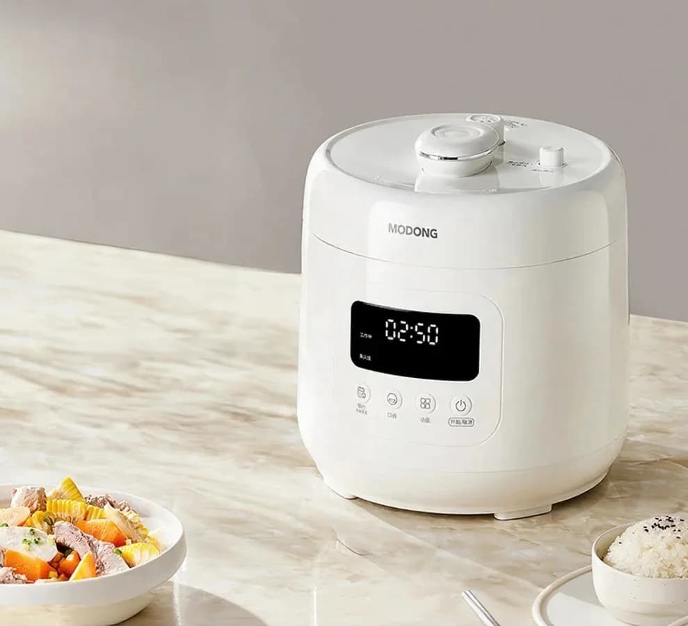 Olla a Presión Eléctrica de 4L con Revestimiento Cerámico, 800W, Control Táctil