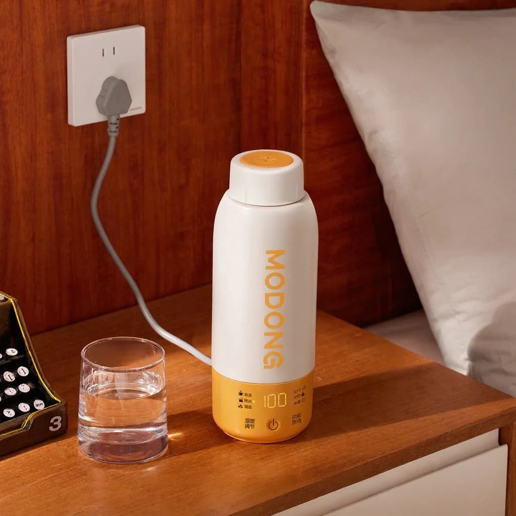 Vaso eléctrico portátil con control de temperatura y uso en coche