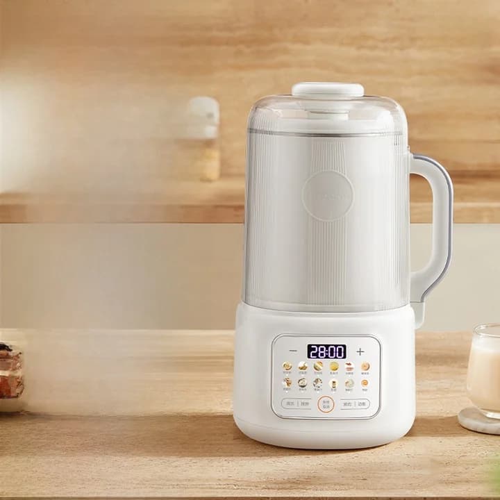 Licuadora calefactora con capacidad de 1.2L, control táctil, acero inoxidable