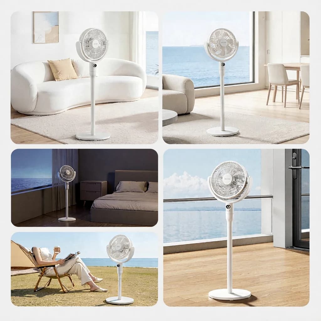 Ventilador de Circulación de Aire de Mesa con Control por Voz y Oscilación