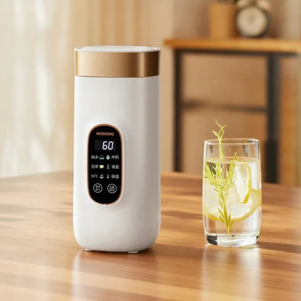 Taza hervidora eléctrica portátil de viaje con función de mantener caliente