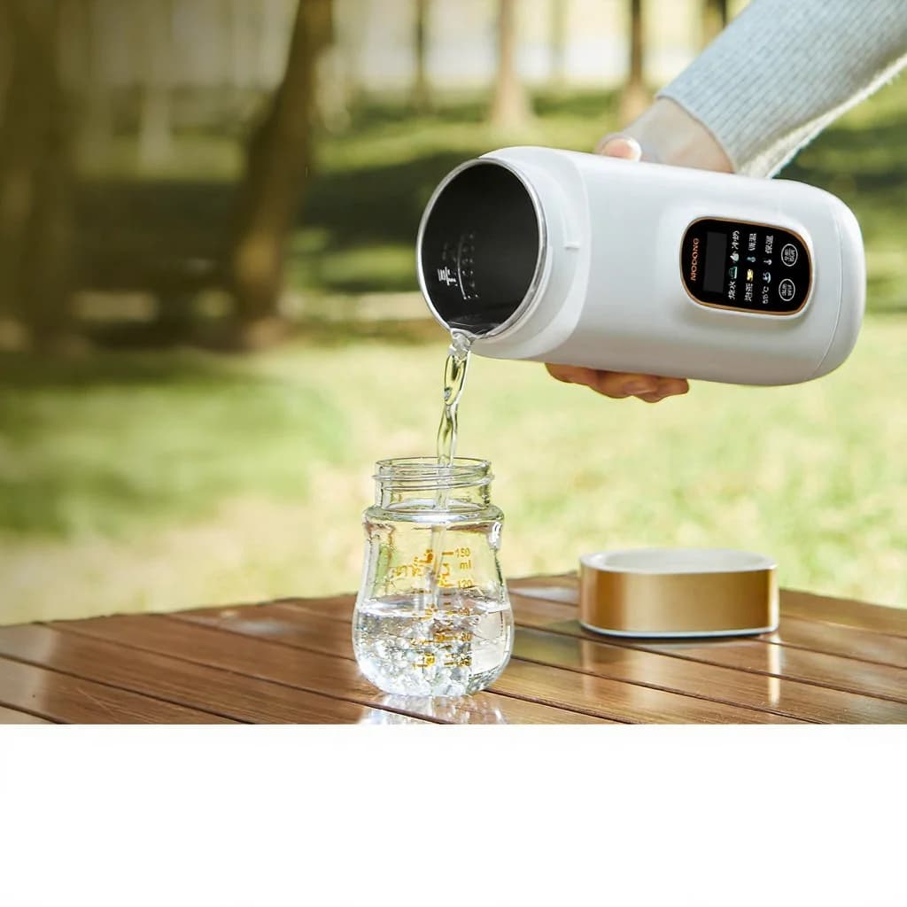 Vaso eléctrico portátil para calentar con control de temperatura