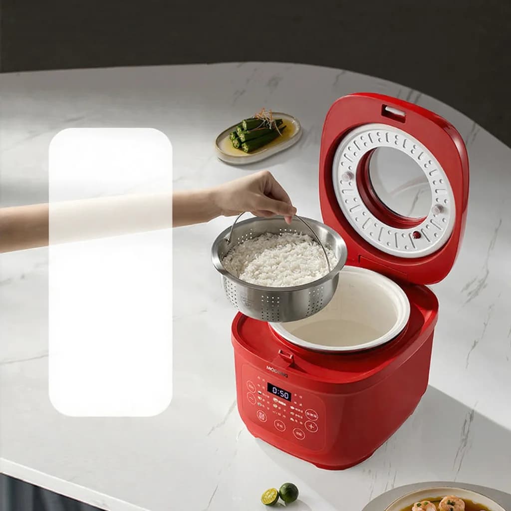 Arrocera eléctrica de 3L con olla interior de cerámica, 600W