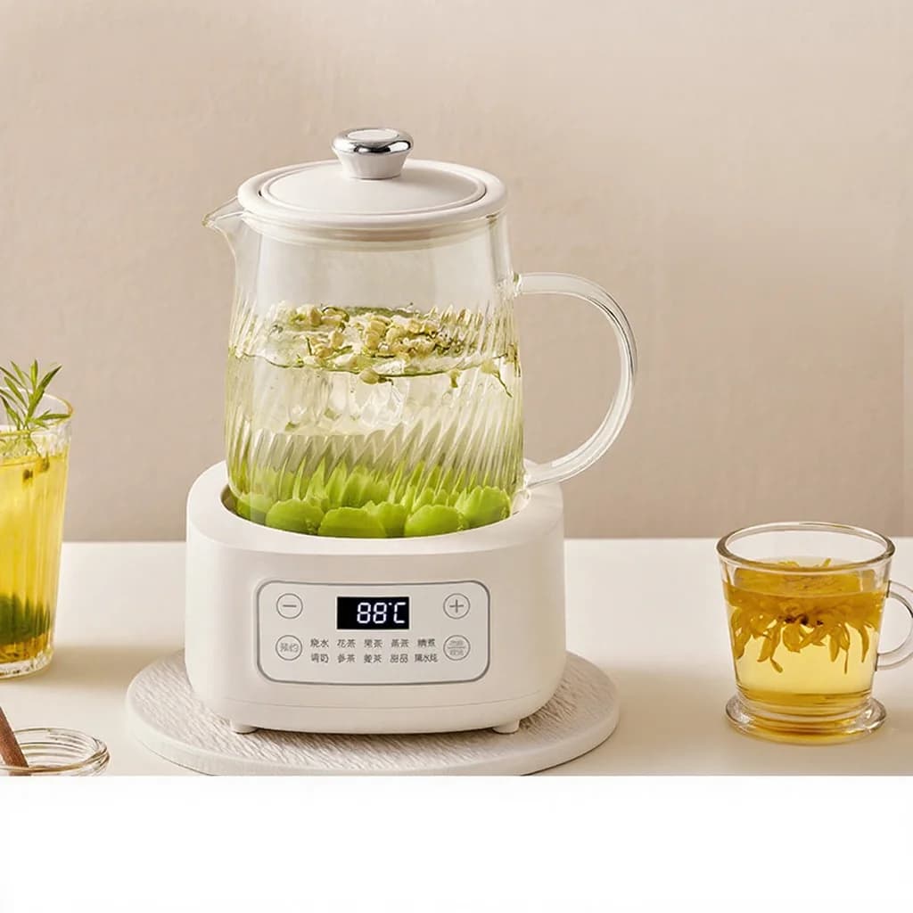 Olla eléctrica de vidrio 1-1.5L con control táctil para té