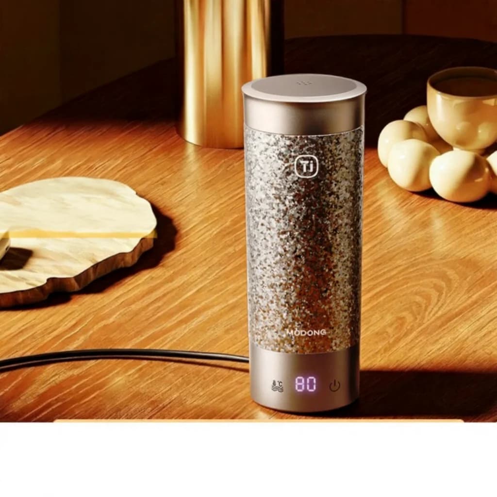 Taza eléctrica portátil de titanio 350ml caja de regalo
