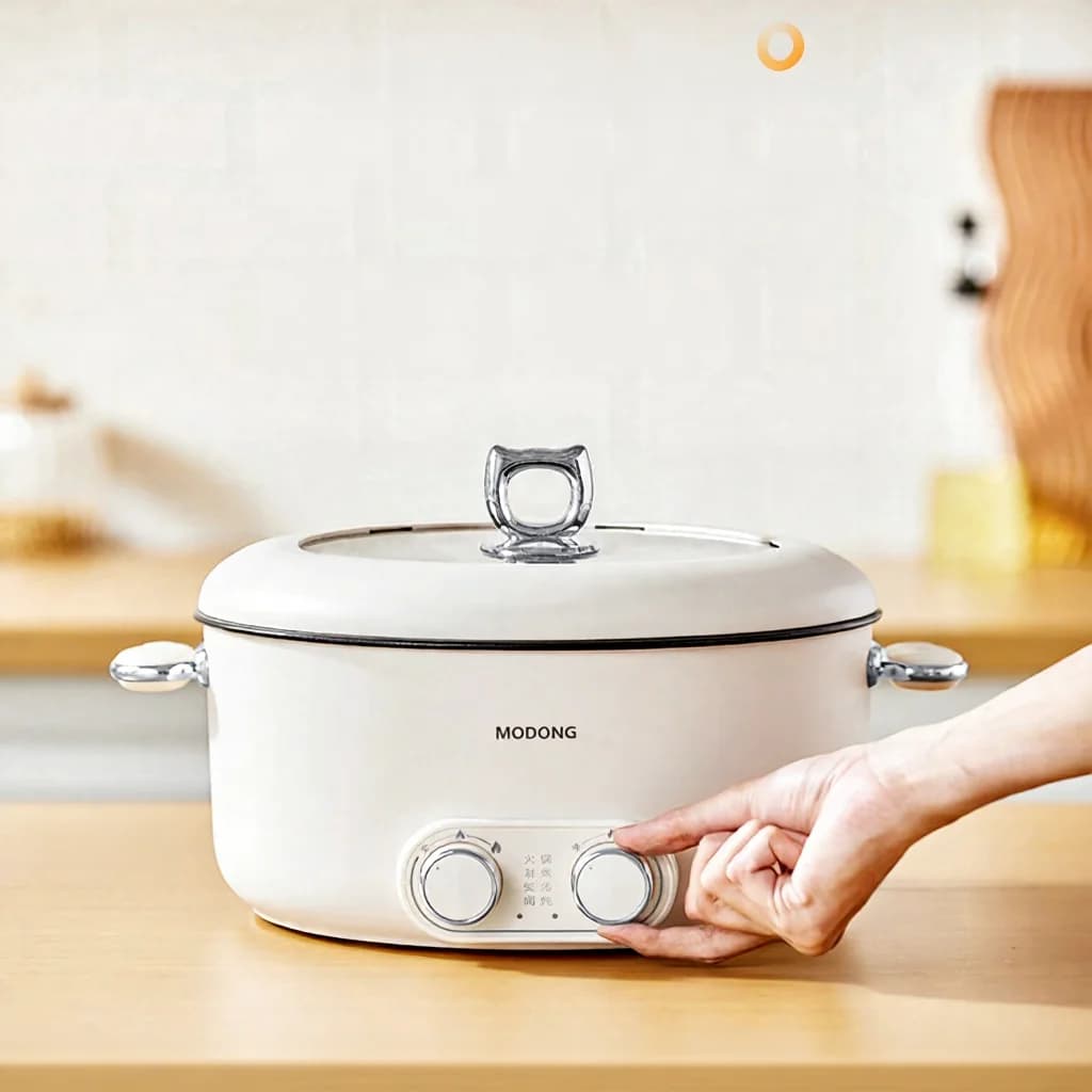 Olla eléctrica de doble control 6L de gran capacidad antiadherente