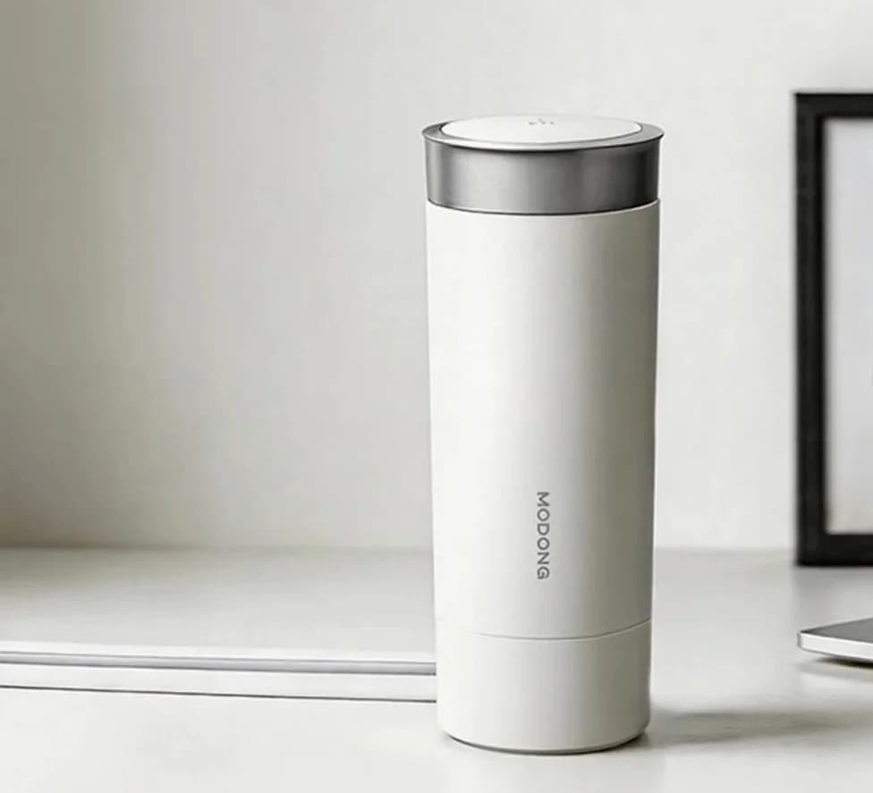 Vaso eléctrico portátil para calentar agua 350ml de acero inoxidable 316L