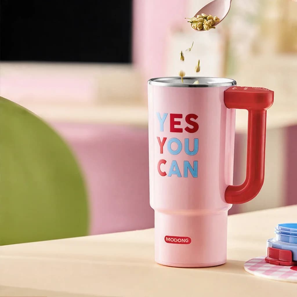 Taza calentadora eléctrica portátil con interior de acero inoxidable de 680ml