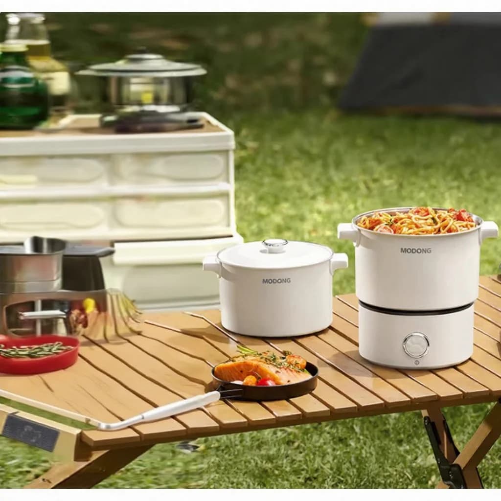 Olla de cocina eléctrica portátil y plegable 110V-220V 550W/700W