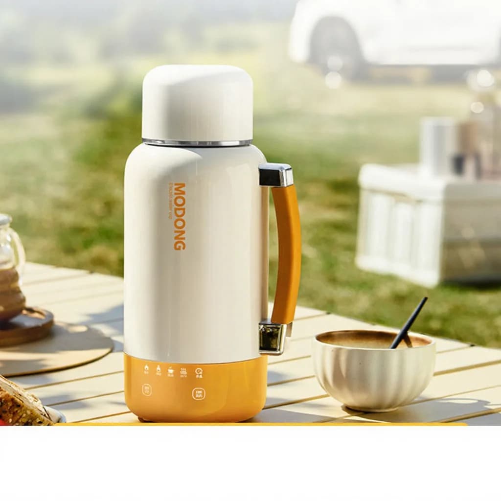 Taza hervidora eléctrica portátil para coche y enchufe, 1L, acero inoxidable 316
