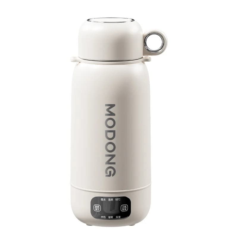 Hervidor eléctrico portátil de viaje con taza calentada 1L 316 acero inoxidable