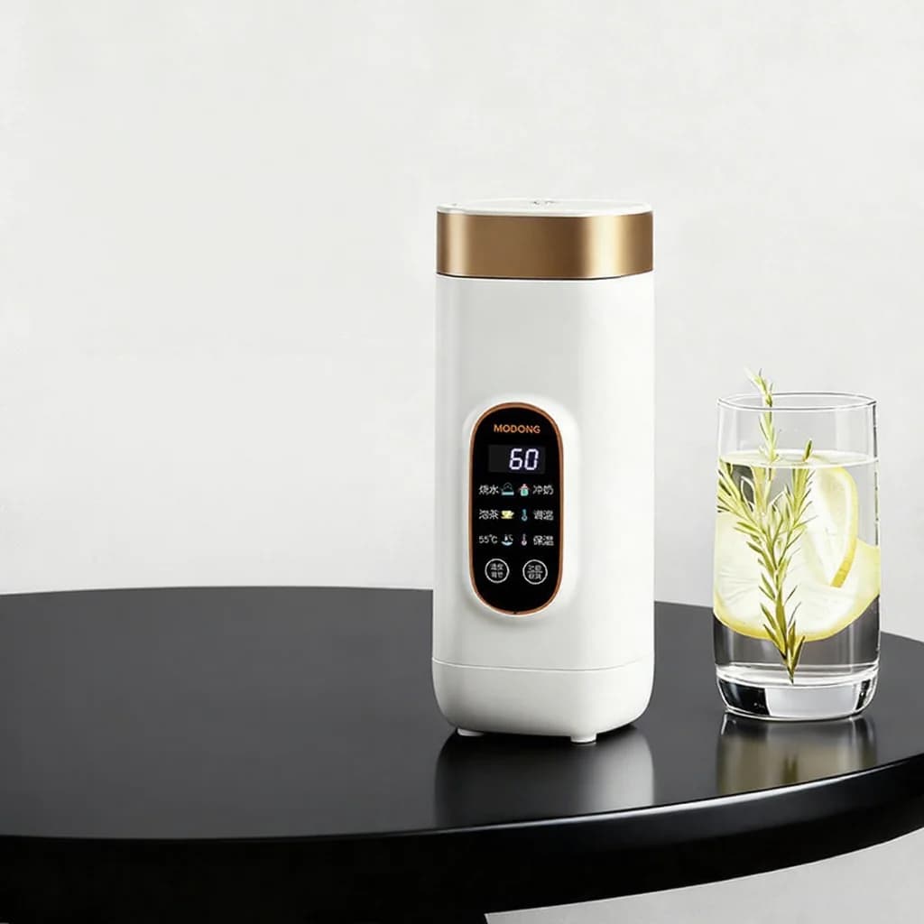 Taza eléctrica portátil con control de temperatura