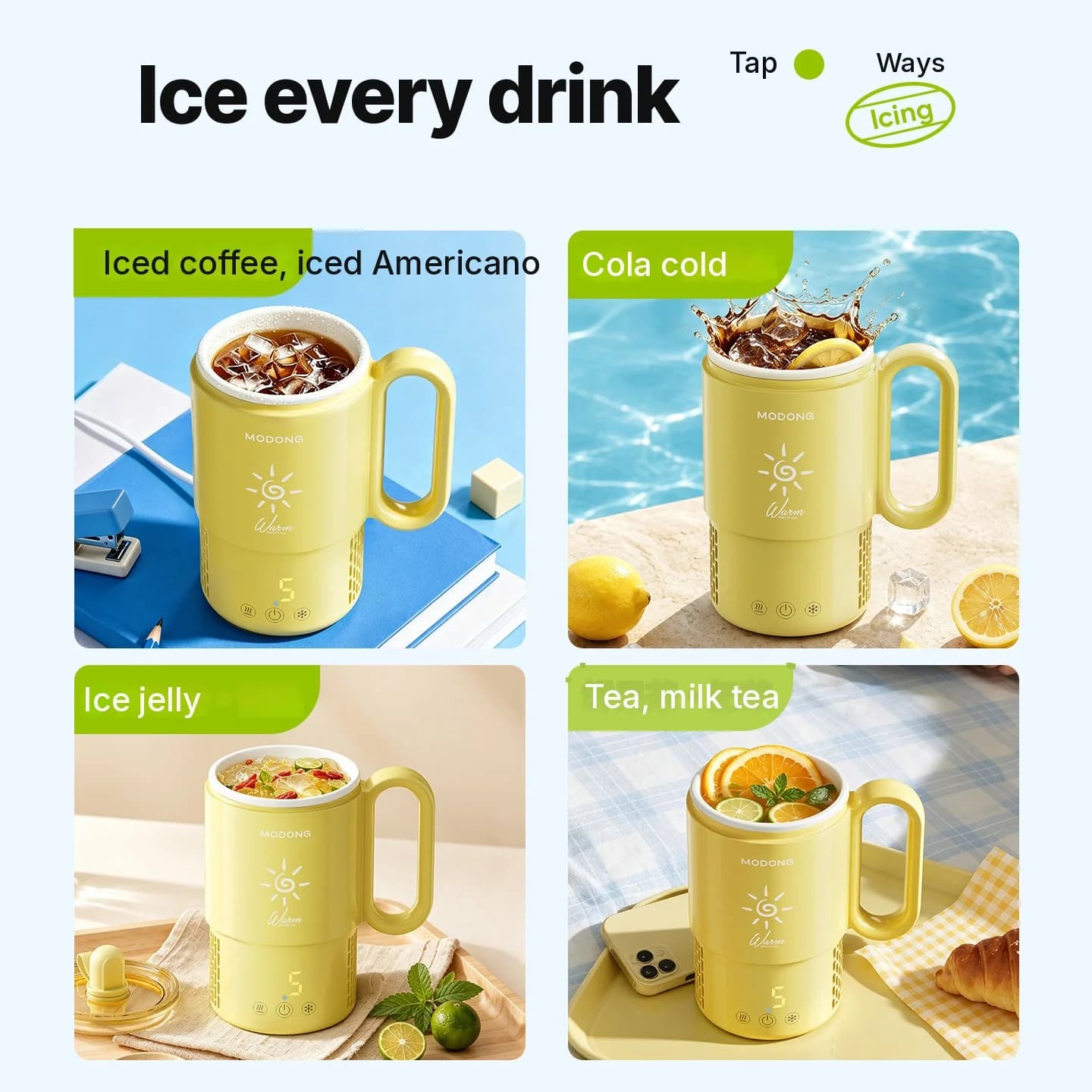 Taza mini de enfriamiento y calentamiento 450mL 36W control táctil