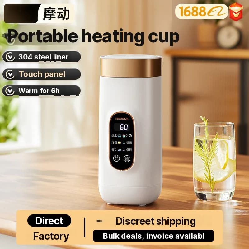 Taza eléctrica portátil con control de temperatura