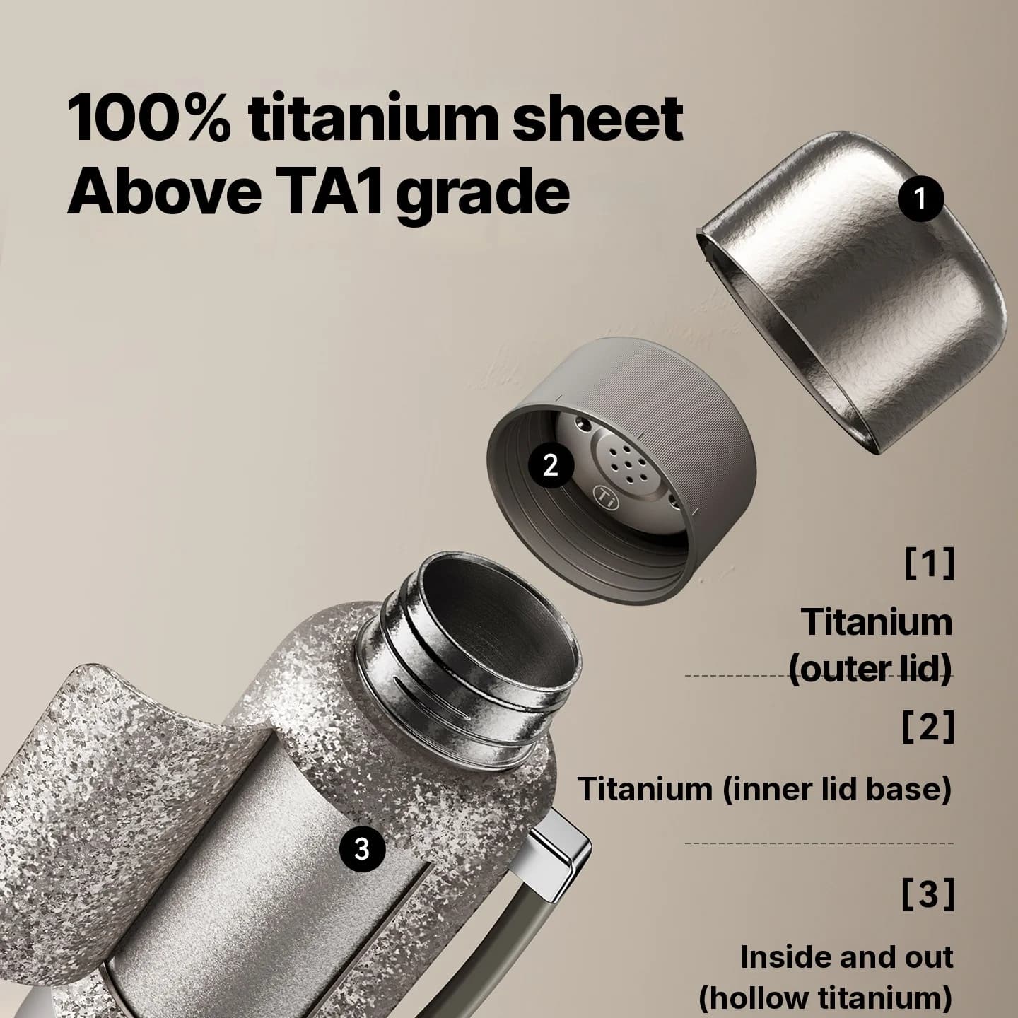 Vaso eléctrico calefactor de titanio 1L para coche y hogar